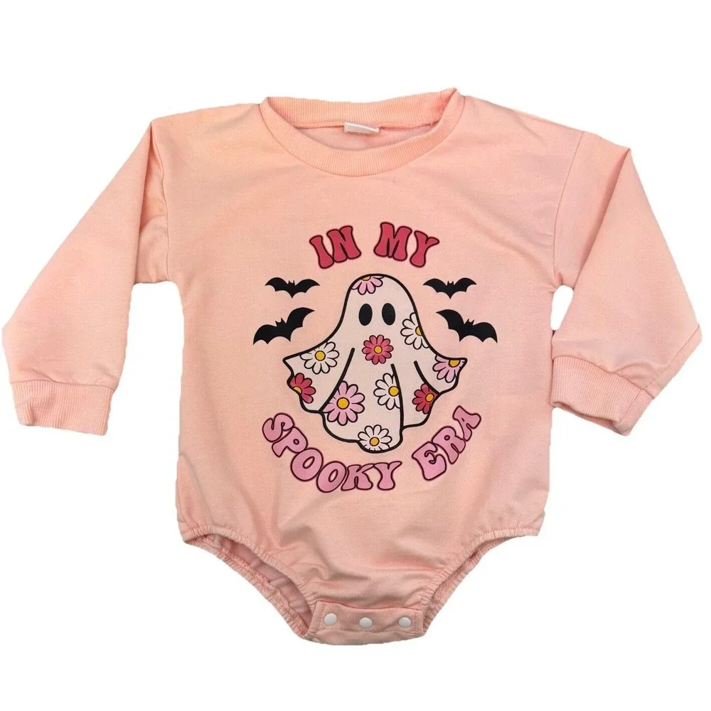 In My Spooky Era One Piece Outfit Baby Girl 6-12 Month Pink Ghost Halloween